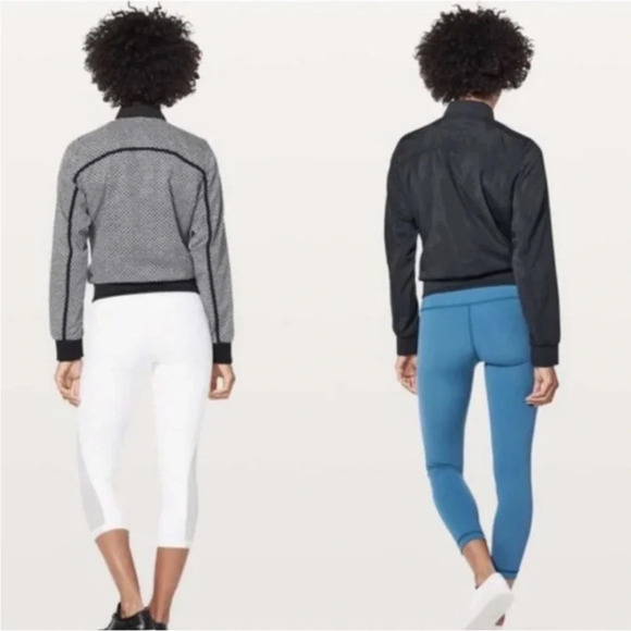 Lululemon Bomb Around Zip up Jacket Reversible Monochromic Black Size 2 - Picture 8 of 15